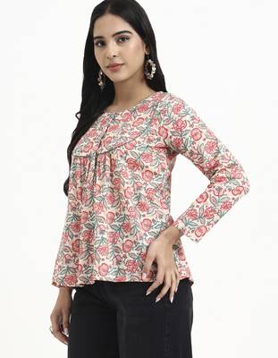  cream cotton flare top 2