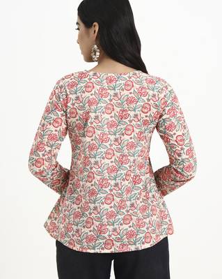  cream cotton flare top 3
