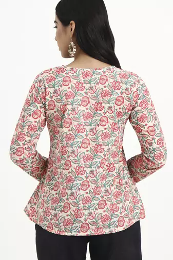  cream cotton flare top