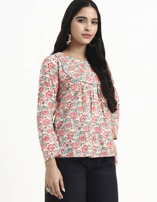  cream cotton flare top 5