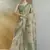 olive handloom silk blend woven saree with unstitched blouse piece