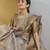 brown handloom silk blend woven saree with unstitched blouse piece