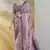 lavender handloom silk blend woven saree with unstitched blouse piece