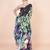 Multi coloured  botanical styled digital printed crepe saree with blouse