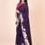 Purple coloured floral styled digital printed chinnon silk saree with blouse
