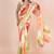 Multi coloured abstruct styled artistic  digital printed chinnon silk saree with blouse