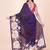 Purple coloured floral styled digital printed chinnon silk saree with blouse