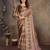 women's brown dola silk blend digital print saree with unstitched blouse piece