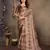 women's brown dola silk blend digital print saree with unstitched blouse piece