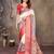 women's cream dola silk blend digital print saree with unstitched blouse piece