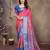 women's pink dola silk blend digital print saree with unstitched blouse piece