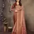 women's brown dola silk blend digital print saree with unstitched blouse piece