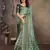 women's green dola silk blend digital print saree with unstitched blouse piece