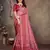 women's maroon dola silk blend digital print saree with unstitched blouse piece