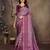 women's purple dola silk blend digital print saree with unstitched blouse piece
