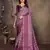 women's purple dola silk blend digital print saree with unstitched blouse piece