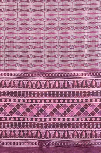 women's purple dola silk blend digital print saree with unstitched blouse piece