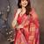 women's maroon dola silk blend digital print saree with unstitched blouse piece