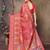 women's maroon dola silk blend digital print saree with unstitched blouse piece