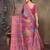 women's purple dola silk blend digital print saree with unstitched blouse piece