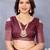 women's maroon dola silk blend digital print saree with unstitched blouse piece