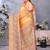 women's mustard dola silk blend digital print saree with unstitched blouse piece