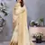 women's cream dola silk blend digital print saree with unstitched blouse piece
