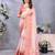 women's light pink dola silk blend digital print saree with unstitched blouse piece
