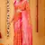 orange silk blend banarasi saree with blouse 
