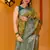 yellow silk blend banarasi saree with blouse 