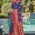blue soft art silk banarasi saree with blouse 