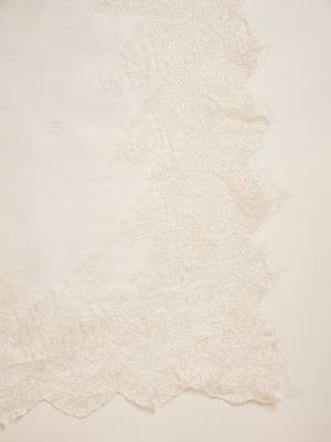 Women's white organza embroidered saree with unstitched blouse piece 5