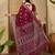 Women's wine chiffon bandhani saree with unstitched blouse piece