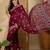 Women's wine chiffon bandhani saree with unstitched blouse piece