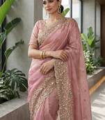 Pink Color Fancy Designer Satin Silk Saree