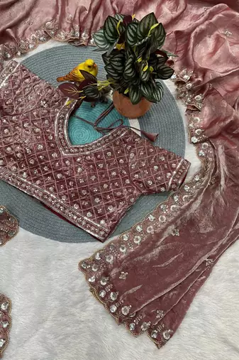 Pink Color Fancy Designer Satin Silk Saree
