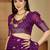 Women's purple chiffon bandhani saree with unstitched blouse piece