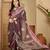 Women's mauve chiffon printed saree with unstitched blouse piece