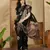 Women's black chiffon printed saree with unstitched blouse piece