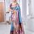sky blue soft art silk banarasi saree with blouse 