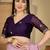 Women's lavender chiffon embroidered saree with unstitched blouse piece