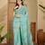 Women's blue  chiffon embroidered saree with unstitched blouse piece