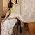 Women's white chiffon embroidered saree with unstitched blouse piece
