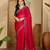 Women's magenta chiffon embroidered saree with unstitched blouse piece