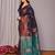 navy blue soft art silk banarasi saree with blouse 