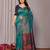 turquoise soft art silk banarasi saree with blouse 