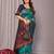 turquoise soft art silk banarasi saree with blouse 