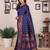 blue soft art silk banarasi saree with blouse 