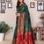 green soft art silk banarasi saree with blouse 