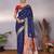 navy blue soft art silk banarasi saree with blouse 